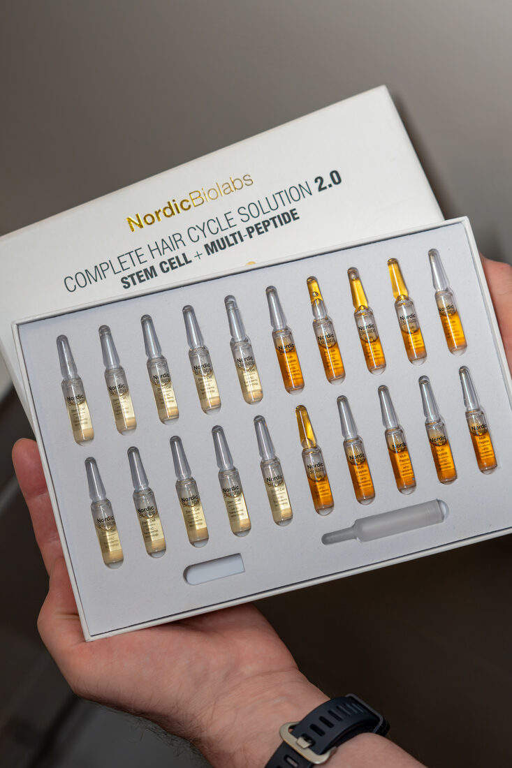 Nordic Biolabs Stem Cell Solution 2.0 box — 20 single-use stem-cell and multi-peptide ampoules